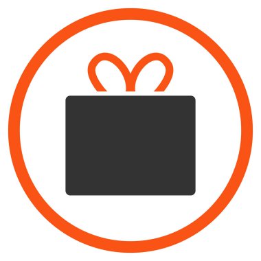 Hediye yuvarlak vektör simgesi