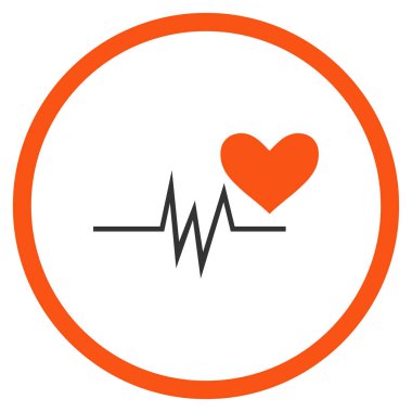 Kalp nabız sinyal yuvarlak vektör simgesi