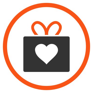 Sevgi hediye yuvarlak vektör simgesi