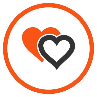 Sevgi kalpleri yuvarlak vektör simgesi