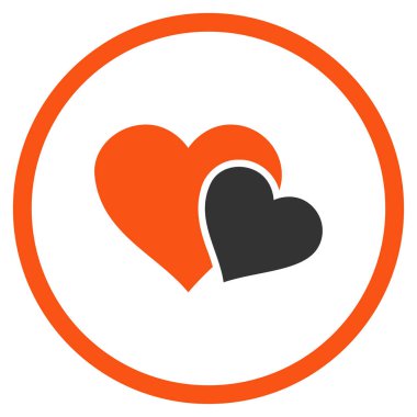Sevgi kalpleri yuvarlak vektör simgesi