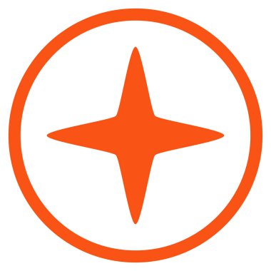 Işıltı yuvarlak vektör yıldız simgesi