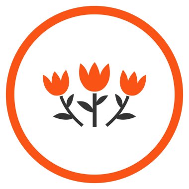 Lale çiçek yuvarlak vektör simgesi