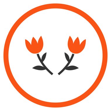 Lale çiçek yuvarlak vektör simgesi