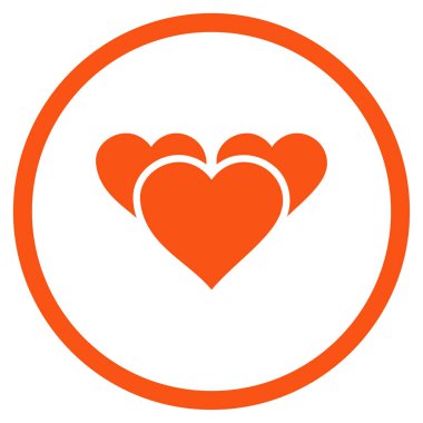 Sevgililer günü kalpleri yuvarlak vektör simgesi