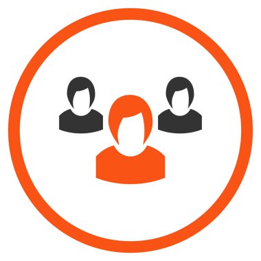 Kadın grubu yuvarlak vektör simgesi