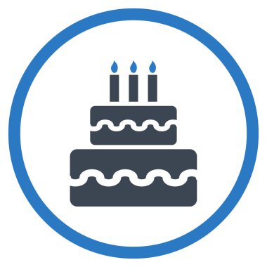 Doğum günü pastası yuvarlak vektör simgesi