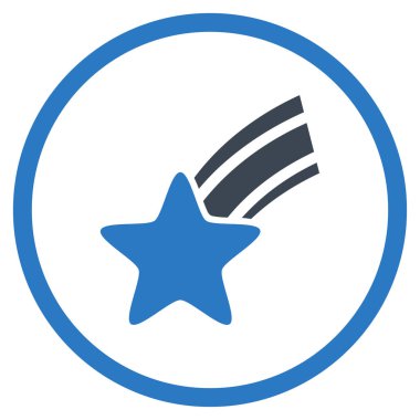 Kayan yıldızı yuvarlak vektör simgesi