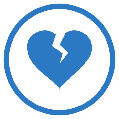 Kalp Break yuvarlak vektör simgesi