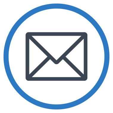 Mektup yuvarlak vektör simgesi