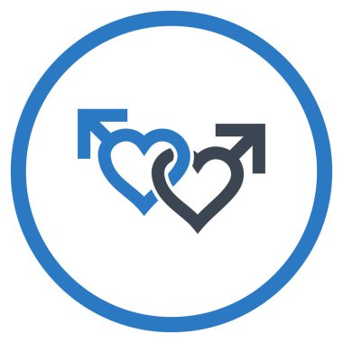 Vektör simge bağlantılı Eşcinsel kalpler yuvarlak