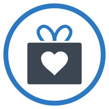 Sevgi hediye yuvarlak vektör simgesi