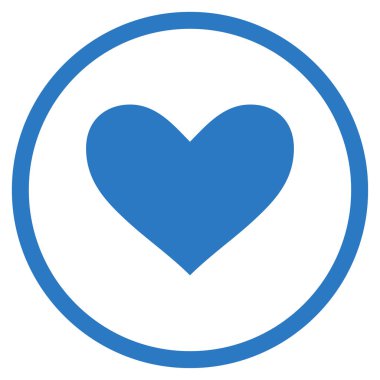 Aşk kalp yuvarlak vektör simgesi