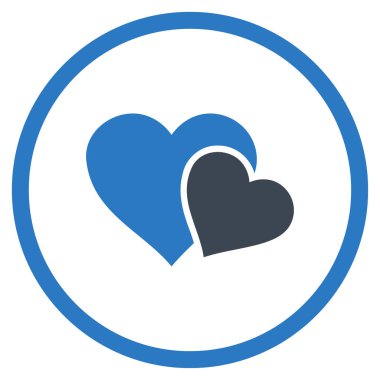 Sevgi kalpleri yuvarlak vektör simgesi