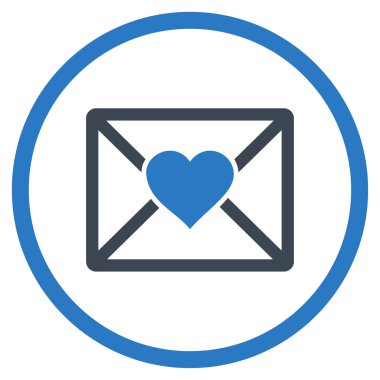 Aşk mektubu yuvarlak vektör simgesi