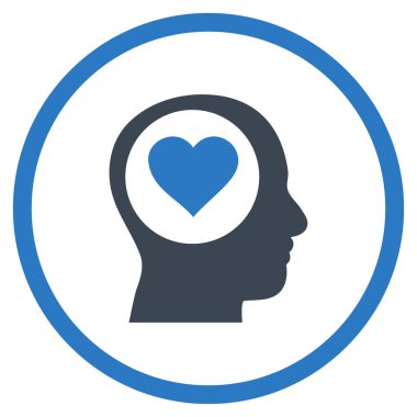 Kafa yuvarlak vektör simge düşünüyorum seviyorum