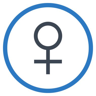 Venüs kadın sembolü yuvarlak vektör simgesi