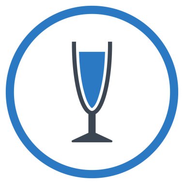 Şarap kadehi yuvarlak vektör simgesi