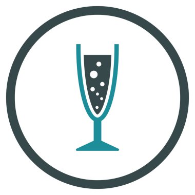Şampanya Kadehi yuvarlak vektör simgesi