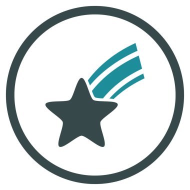 Kayan yıldızı yuvarlak vektör simgesi