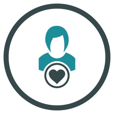 Lady Love vektör simge yuvarlak