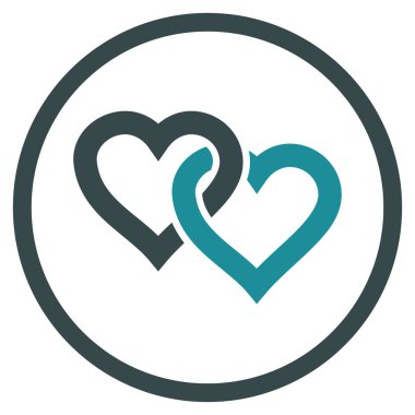 Vektör simge bağlantılı kupa yuvarlak