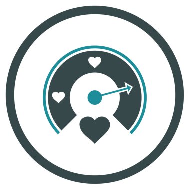 Aşk ölçer yuvarlak vektör simgesi