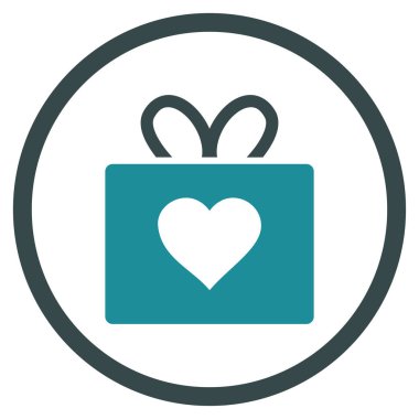 Sevgi hediye yuvarlak vektör simgesi