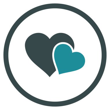 Sevgi kalpleri yuvarlak vektör simgesi