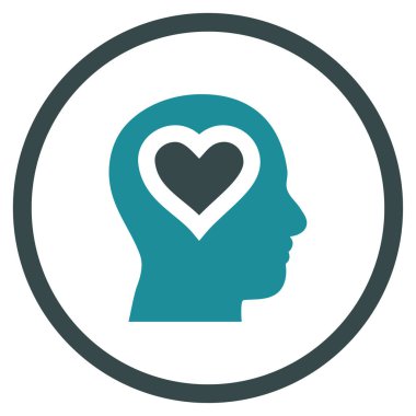 Kafa yuvarlak vektör simgesinde seviyorum