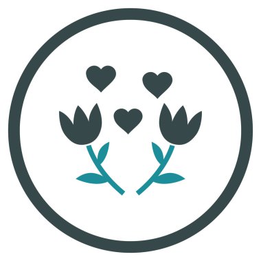 Güzel Lale çiçek yuvarlak vektör simgesi