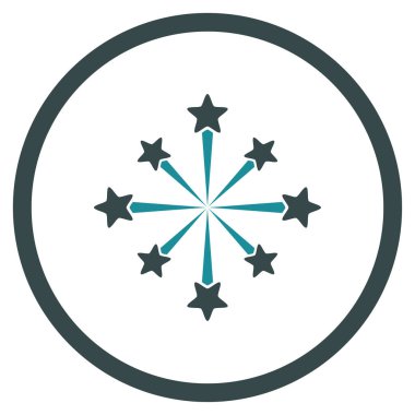 Yıldız patlama havai fişek yuvarlak vektör simgesi