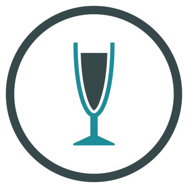 Şarap kadehi yuvarlak vektör simgesi