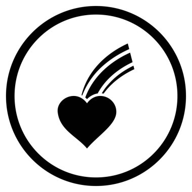 Düşen kalp yuvarlak vektör simgesi