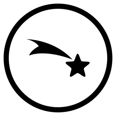 Kayan yıldızı yuvarlak vektör simgesi