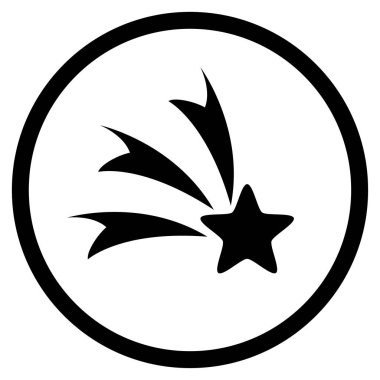 Kayan yıldızı yuvarlak vektör simgesi