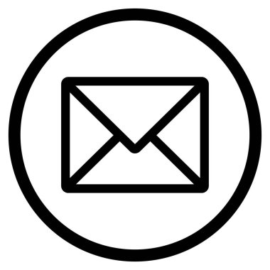 Mektup yuvarlak vektör simgesi