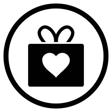Sevgi hediye yuvarlak vektör simgesi
