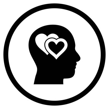 Zihin yuvarlak vektör simgesinde seviyorum