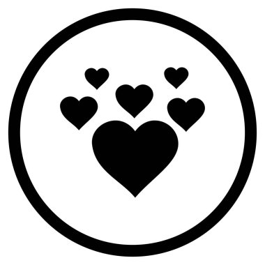 Güzel kalpler yuvarlak vektör simgesi