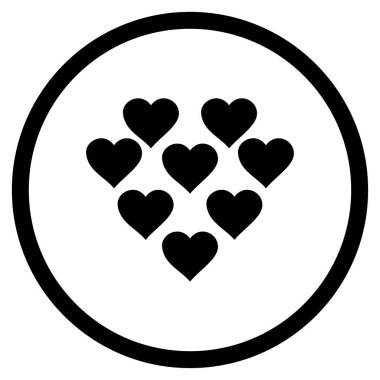 Güzel kalpler yuvarlak vektör simgesi