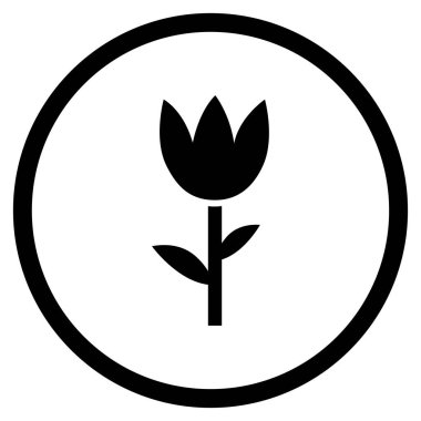 Lale yuvarlak vektör simgesi
