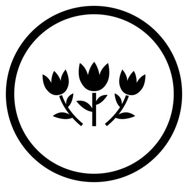 Lale çiçek yuvarlak vektör simgesi