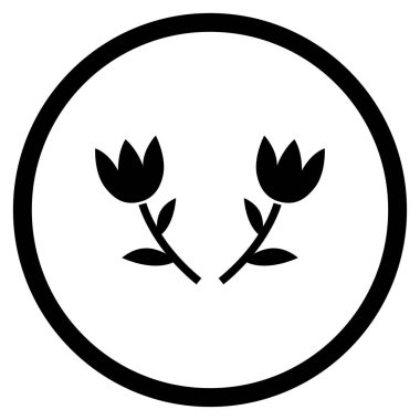 Lale çiçek yuvarlak vektör simgesi