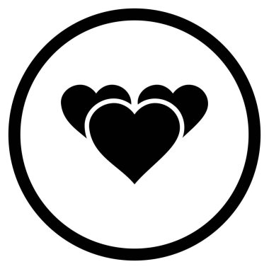 Sevgililer günü kalpleri yuvarlak vektör simgesi