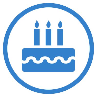 Doğum günü pastası yuvarlak vektör simgesi
