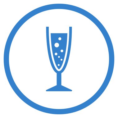 Şampanya Kadehi yuvarlak vektör simgesi
