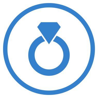 Elmas yüzük yuvarlak vektör simgesi