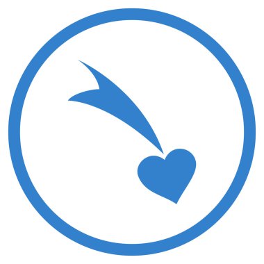 Düşen kalp yuvarlak vektör simgesi