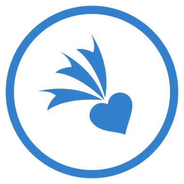 Düşen kalp yuvarlak vektör simgesi